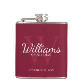 De naam en het Monogram van de Groomsmen van het M Heupfles (Voorkant)