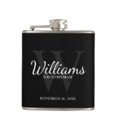 De naam en het Monogram van de Groomsmen van het M Heupfles (Voorkant)