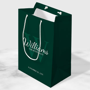 De naam en het Monogram van de Groomsmen van het M Medium Cadeauzakje