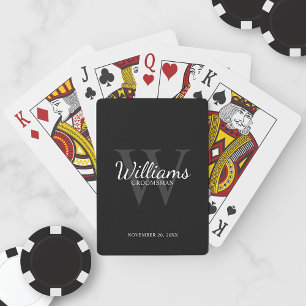 De naam en het Monogram van de Groomsmen van het M Pokerkaarten