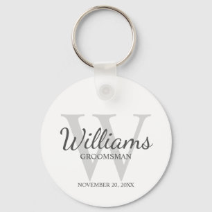 De naam en het Monogram van de Groomsmen van het M Sleutelhanger