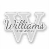 De Naam en het Monogram van de Groomsmen van het M Sticker (Voorkant)