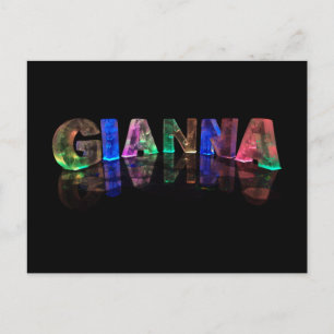 De naam Gianna in 3D lichten (foto) Briefkaart