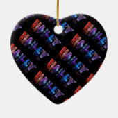 De naam Hailey in 3D-lichten (foto) Keramisch Ornament (Achterkant)