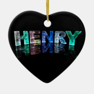 De naam Henry in 3D-lichten (foto) Keramisch Ornament