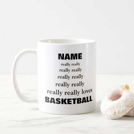 De naam houdt echt echt van de Basketball Koffiemok (Met donut)