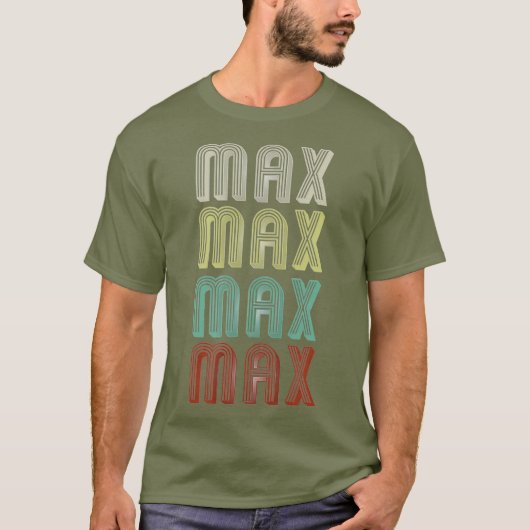 De naam is Max in Funny Retro Disco T-shirt (Voorkant)
