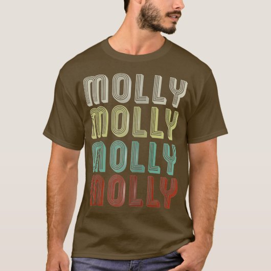 De naam is Molly in de  retro-disco T-shirt (Voorkant)