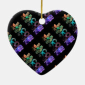 De naam Jacob in 3D-lichten (foto) Keramisch Ornament (Achterkant)