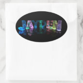 De naam Jayden in 3D-lichten (foto) Ovale Sticker (Tas)