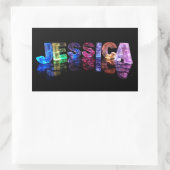 De naam Jessica in 3D-lichten (foto) Rechthoekige Sticker (Tas)
