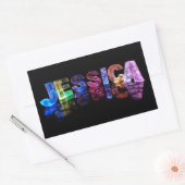 De naam Jessica in 3D-lichten (foto) Rechthoekige Sticker (Envelop)
