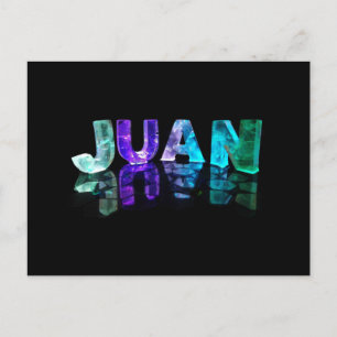 De naam Juan in 3D Lichten (Foto) Briefkaart