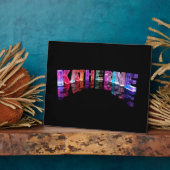 De naam Katherine in 3D-lichten (foto) Fotoplaat (Zijkant)