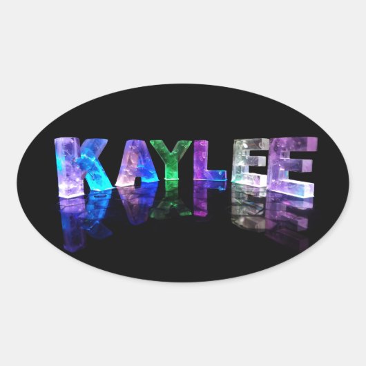 De naam Kaylee in 3D Lichten (Foto) Ovale Sticker (Voorkant)