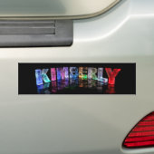 De naam Kimberly in 3D-lichten (foto) Bumpersticker (Op auto)