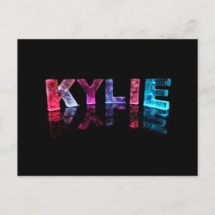 De naam Kylie in 3D Lichten (Foto) Briefkaart