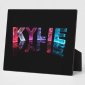 De naam Kylie in 3D Lichten (Foto) Fotoplaat (Zijkant)