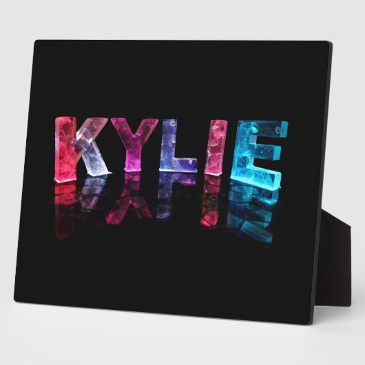 De naam Kylie in 3D Lichten (Foto) Fotoplaat (Zijkant)