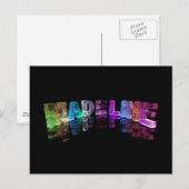 De naam Madeline in 3D Lichten (Foto) Briefkaart (Voorkant / Achterkant)