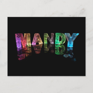 De naam Mandy in 3D-lichten (foto) Briefkaart