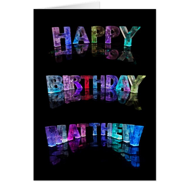 De naam Matthew in 3D lichten (Foto) (Voorkant)