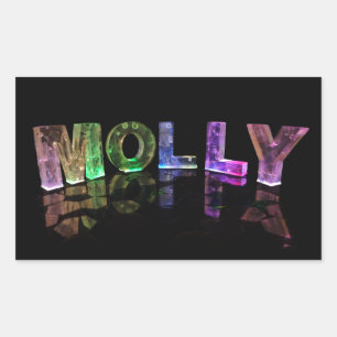 De naam Molly in 3D Lichten (Foto) Rechthoekige Sticker