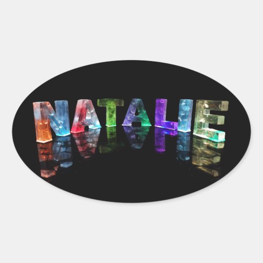 De naam Natalie in 3D Lights (Foto) Ovale Sticker (Voorkant)