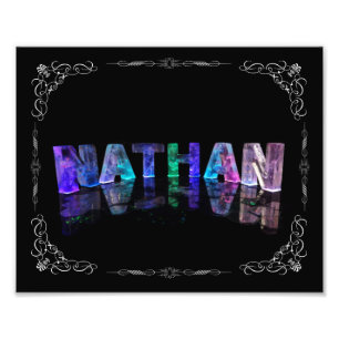 De naam Nathan - Naam in lichten (Foto Foto Afdruk