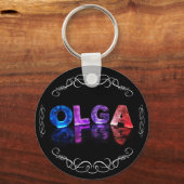 De naam Olga - Naam in lichten (foto) Sleutelhanger (Voorkant)