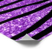 De naam pastel paarse glitter zebra strip personal poster (Hoek)
