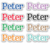De naam Peter Sticker (Voorkant)