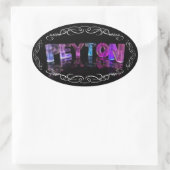 De naam Peyton - Naam in Lichten (Foto) Ovale Sticker (Tas)