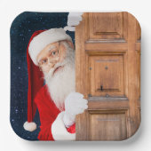 De naam Santa Merry Christmas Papieren Bordje (Voorkant)