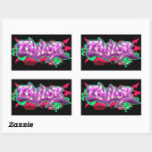 De naam Taylor in graffiti-rechthoek Stickers (Vel)