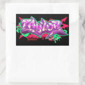 De naam Taylor in graffiti-rechthoek Stickers (Tas)