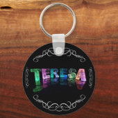 De naam Teresa - naam in lichten (foto) Sleutelhanger (Voorkant)