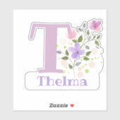 De Naam Thelma met de Sticker van de Brief T uit (Vel)