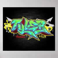 De naam Tyler in graffiti