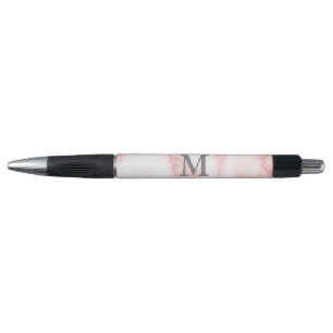 De Naam van de douane en Monogram op Roze Marmer k Pen