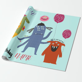 DE NAAM VAN DE DOUANE HEEFT MONSTER BIRTHDAY Wrapp Cadeaupapier