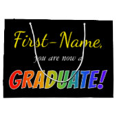 De Naam van de douane + "u bent nu een AFSTUDEREN! Groot Cadeauzakje (Achterkant)