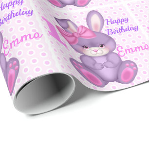 De naam van de kleine meisjes van de Bunny Roze &  Cadeaupapier