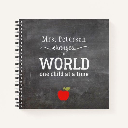 De naam van de leraar, gepersonaliseerd schoolbord notitieboek (Voorkant)