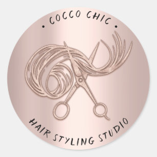 De Naam van de Logo van de schaar Haar Dank u Roos Ronde Sticker