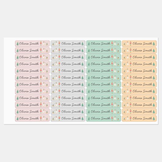 De naam van de Nutcracker-kerstdagschool Labels (Vel)