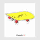 De naam van de skateboardjongen sticker (Vel)