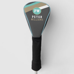 De Naam van de speler met Stripes Dark Grey Golfheadcover