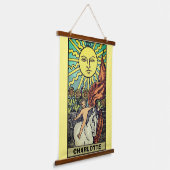 De naam van de Sun Tarot Kaart Hangend Wandkleed (Gebogen)