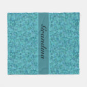 De naam van de tekst Omgrootma Grandmoeder Blue Bl Fleece Deken (Voorkant (Horizontaal))